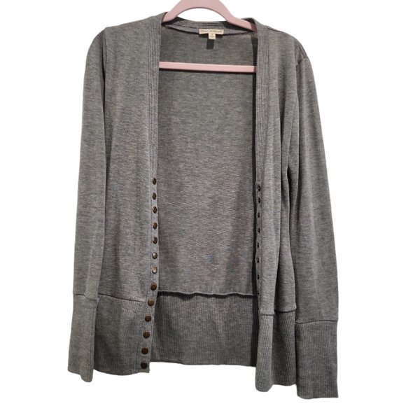 Grey cardigan with snap buttons - Picture 1 of 2